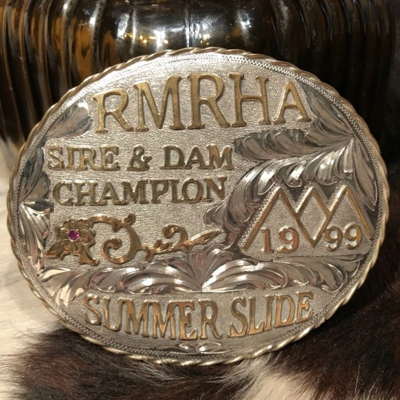 KK Sterling Cowboy Silver Belt Buckle RMRHA Champ - Picture 4 of 8